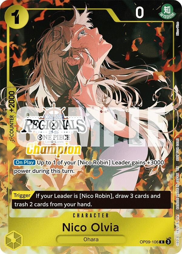 Nico Olvia (Regional Champion Card Set 2025 Vol.1) (OP09-106) (One Piece Promotion Cards)