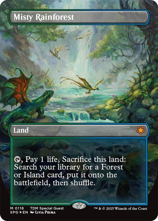 Image for Misty Rainforest (Borderless) (Dragonscale Foil) (116) [Special Guests] - Magic: The Gathering