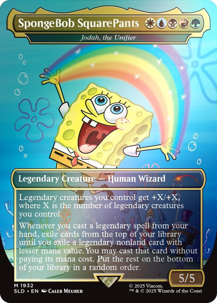 Image for SpongeBob SquarePants - Jodah, the Unifier (Rainbow Foil) (1932) [Secret Lair Drop Series] - Magic: The Gathering