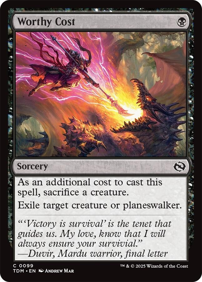 Image for Worthy Cost (99) [Tarkir: Dragonstorm] - Magic: The Gathering