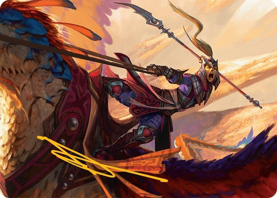 Image for Dragonback Lancer Art Card (3/54) (Gold-Stamped Signature) (3) [Art Series: Tarkir: Dragonstorm] - Magic: The Gathering