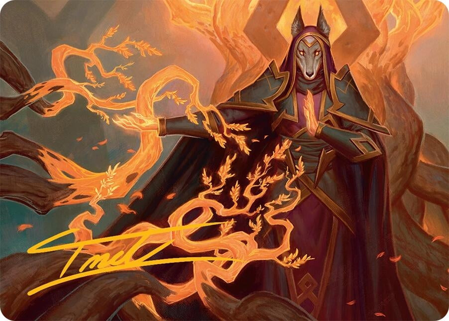 Image for Abzan Devotee Art Card (10/54) (Gold-Stamped Signature) (10) [Art Series: Tarkir: Dragonstorm] - Magic: The Gathering
