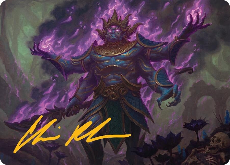Image for Rot-Curse Rakshasa Art Card (13/54) (Gold-Stamped Signature) (13) [Art Series: Tarkir: Dragonstorm] - Magic: The Gathering