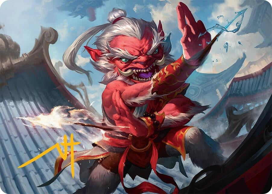 Image for Devoted Duelist Art Card (15/54) (Gold-Stamped Signature) (15) [Art Series: Tarkir: Dragonstorm] - Magic: The Gathering