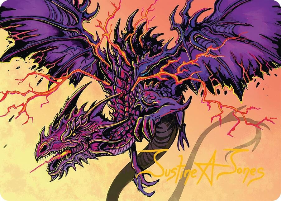 Image for Stormshriek Feral Art Card (35/54) (Gold-Stamped Signature) (35) [Art Series: Tarkir: Dragonstorm] - Magic: The Gathering