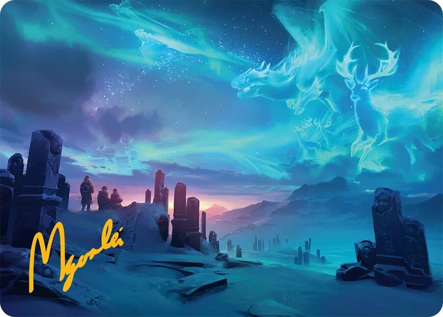 Image for Auroral Procession Art Card (20/54) (Gold-Stamped Signature) (20) [Art Series: Tarkir: Dragonstorm] - Magic: The Gathering