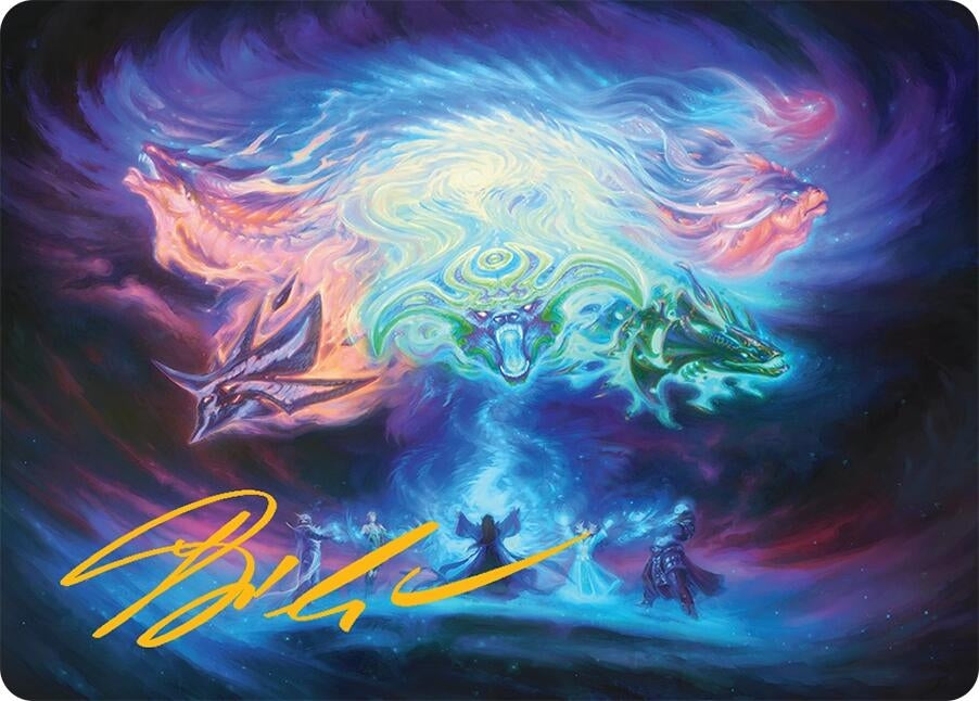 Image for Call the Spirit Dragons Art Card (21/54) (Gold-Stamped Signature) (21) [Art Series: Tarkir: Dragonstorm] - Magic: The Gathering