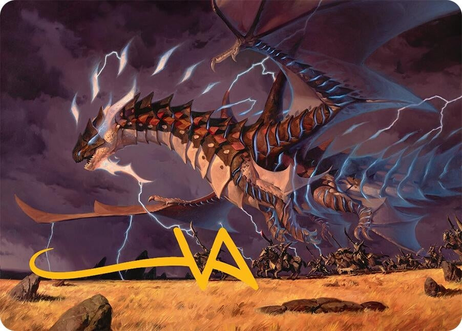 Image for Neriv, Heart of the Storm Art Card (25/54) (Gold-Stamped Signature) (25) [Art Series: Tarkir: Dragonstorm] - Magic: The Gathering