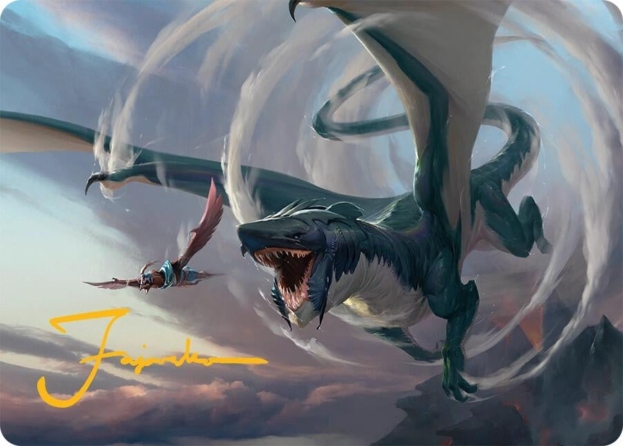 Image for Whirlwing Stormbrood Art Card (27/54) (Gold-Stamped Signature) (27) [Art Series: Tarkir: Dragonstorm] - Magic: The Gathering