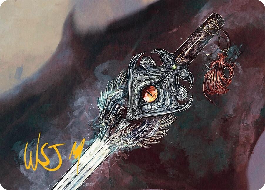 Image for Dragonfire Blade Art Card (40/54) (Gold-Stamped Signature) (40) [Art Series: Tarkir: Dragonstorm] - Magic: The Gathering