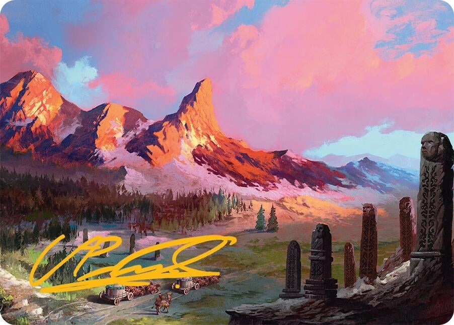 Image for Rugged Highlands Art Card (29/54) (Gold-Stamped Signature) (29) [Art Series: Tarkir: Dragonstorm] - Magic: The Gathering
