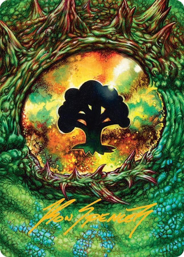 Image for Forest Art Card (32/54) (Gold-Stamped Signature) (32) [Art Series: Tarkir: Dragonstorm] - Magic: The Gathering