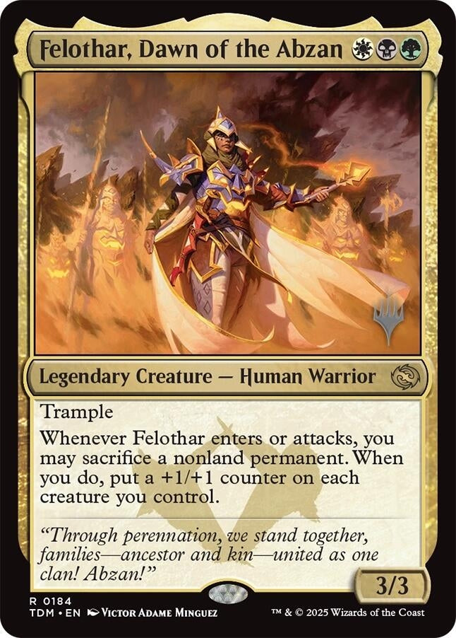 Image for Felothar, Dawn of the Abzan (184) [Promo Pack: Tarkir: Dragonstorm] - Magic: The Gathering