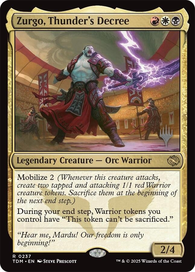 Image for Zurgo, Thunder's Decree (237) [Promo Pack: Tarkir: Dragonstorm] - Magic: The Gathering