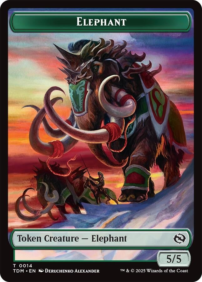 Elephant // Treasure Double - Sided Token (14 // 16) [Tarkir: Dragonstorm]