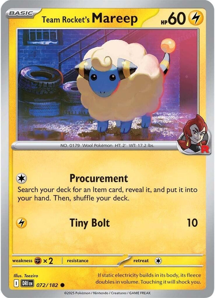 Team Rocket's Mareep 072/182 SV: Destined Rivals