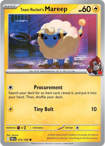 Team Rocket's Mareep 072/182 SV: Destined Rivals
