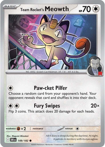 Team Rocket's Meowth (149/182) (SV10: Destined Rivals)