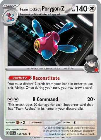 Team Rocket's Porygon-Z 155/182 SV: Destined Rivals
