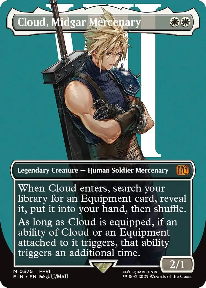 Image for Cloud, Midgar Mercenary (Borderless) (375) (FINAL FANTASY) - Magic: The Gathering