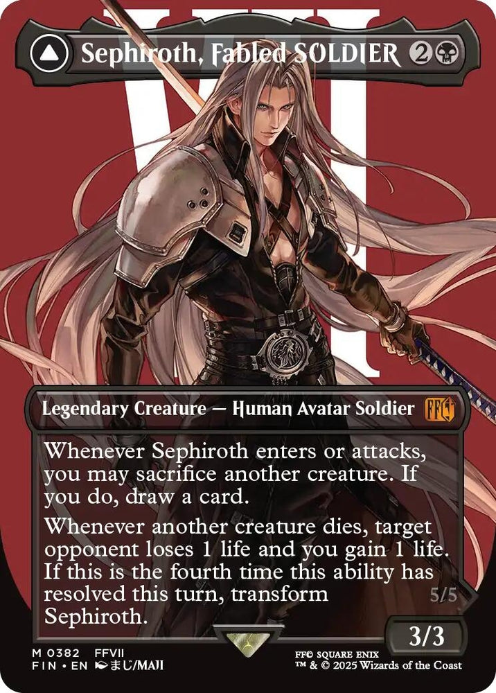 Image for Sephiroth, Fabled SOLDIER (Borderless) (0382) (382) (FINAL FANTASY) - Magic: The Gathering