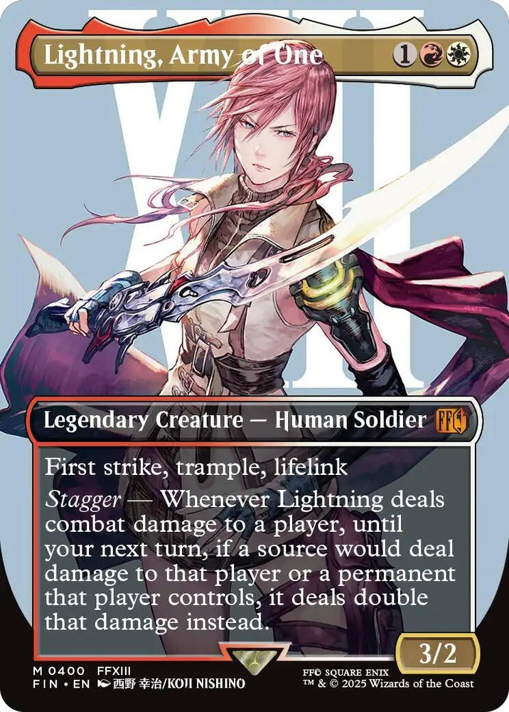 Image for Lightning, Army of One (Borderless) (0400) (400) (FINAL FANTASY) - Magic: The Gathering