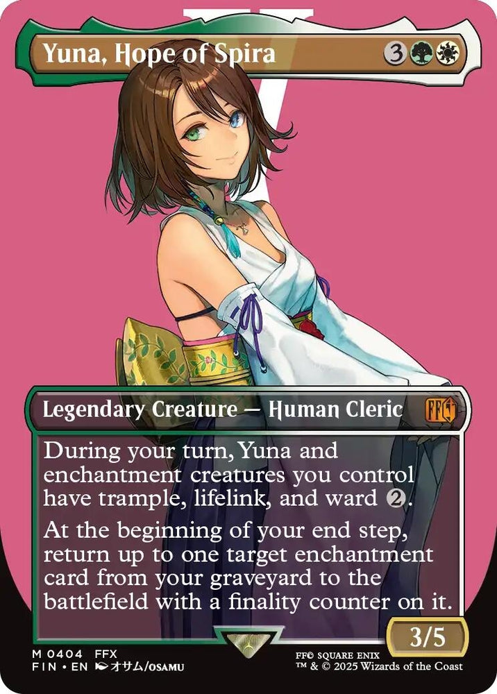 Image for Yuna, Hope of Spira (Borderless) (404) (FINAL FANTASY) - Magic: The Gathering