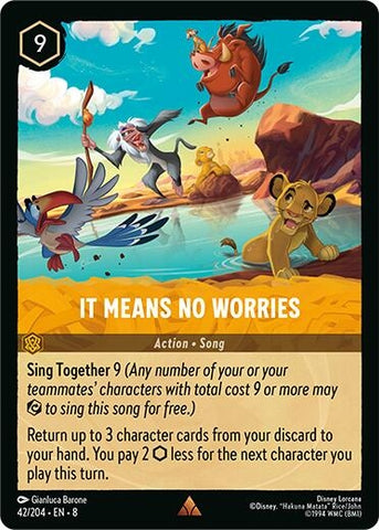 Image for It Means No Worries (42/204) [Reign of Jafar] - Disney Lorcana
