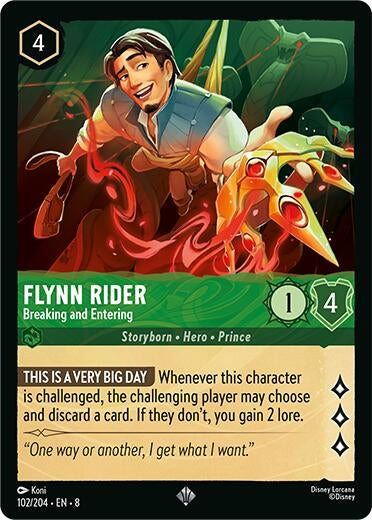 Image for Flynn Rider - Breaking and Entering (102/204) [Reign of Jafar] - Disney Lorcana