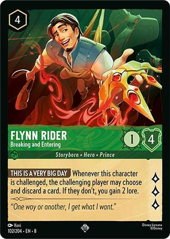 Image for Flynn Rider - Breaking and Entering (102/204) [Reign of Jafar] - Disney Lorcana
