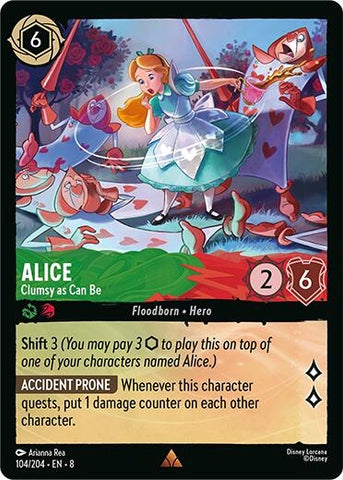 Image for Alice - Clumsy as Can Be (104/204) [Reign of Jafar] - Disney Lorcana