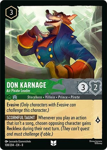 Image for Don Karnage - Air Pirate Leader (108/204) [Reign of Jafar] - Disney Lorcana