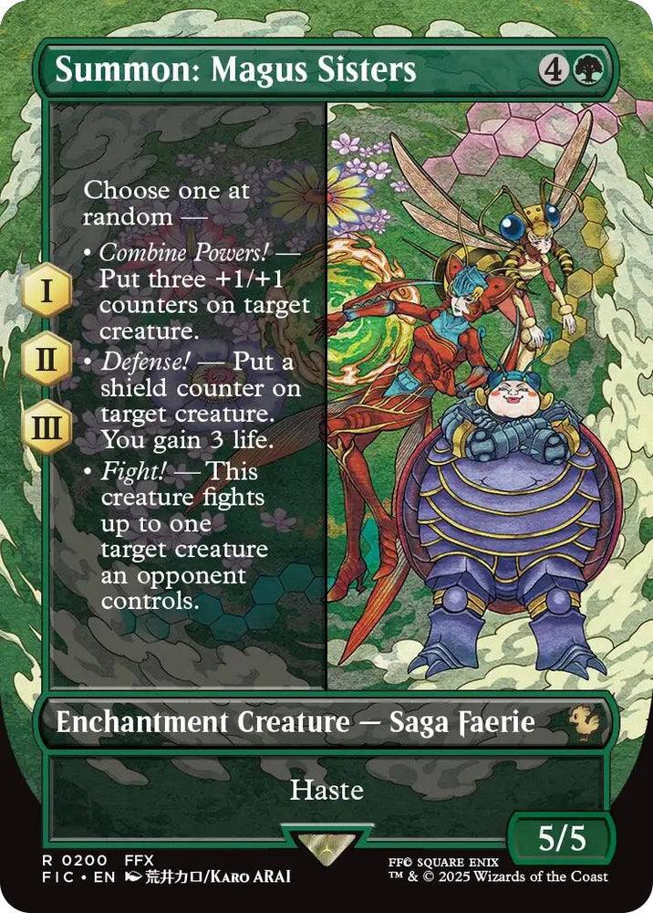 Image for Summon: Magus Sisters (Borderless) (200) (Commander: FINAL FANTASY) - Magic: The Gathering