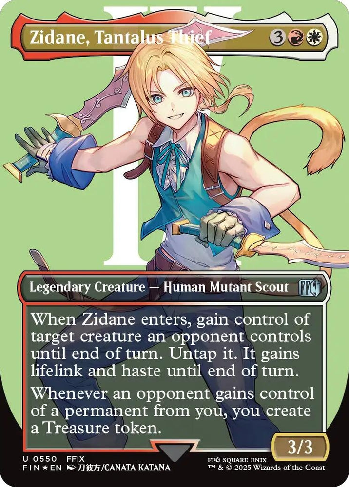 Image for Zidane, Tantalus Thief (Borderless) (Surge Foil) (550) (FINAL FANTASY) - Magic: The Gathering