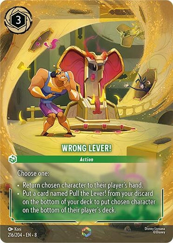 Image for Wrong Lever! (Enchanted) (216/204) - Disney Lorcana