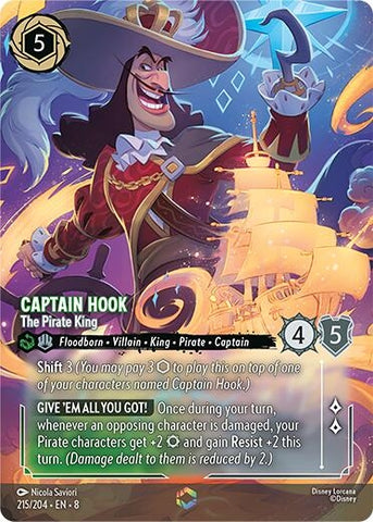 Image for Captain Hook - The Pirate King (Enchanted) (215/204) [Reign of Jafar] - Disney Lorcana