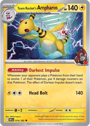 Team Rocket's Ampharos 074/182 SV: Destined Rivals