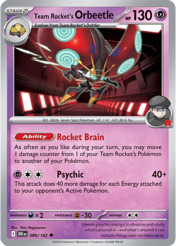 Team Rocket's Orbeetle 089/182 SV: Destined Rivals