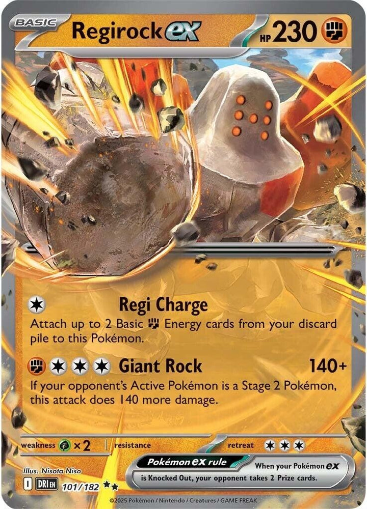 Regirock ex (101/182) (SV10: Destined Rivals)