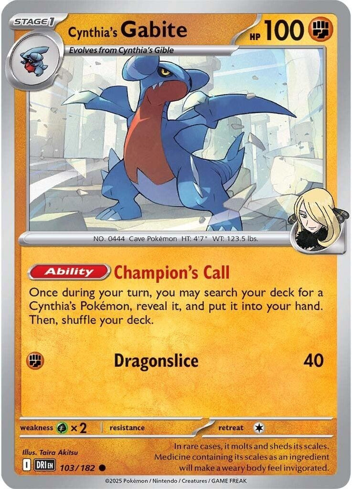 Cynthia's Gabite 103/182 SV: Destined Rivals