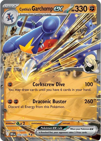Cynthia's Garchomp ex (104/182) (SV10: Destined Rivals)