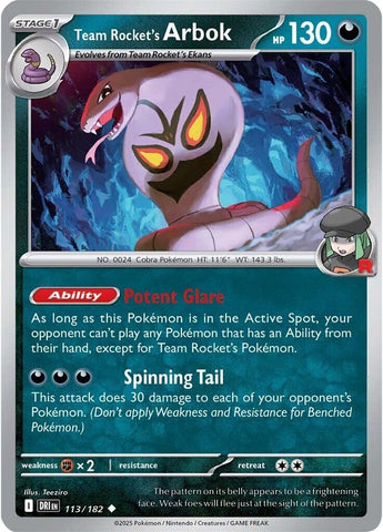 Team Rocket's Arbok 113/182 SV: Destined Rivals