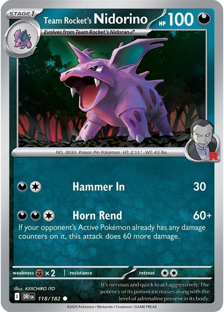 Team Rocket's Nidorino 118/182 SV: Destined Rivals