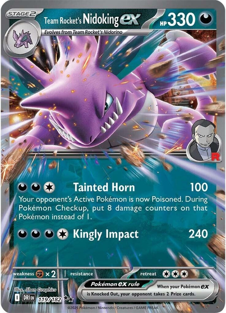 Team Rocket's Nidoking ex (119/182) (SV10: Destined Rivals)