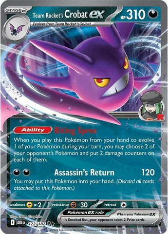Team Rocket's Crobat ex (122/182) (SV10: Destined Rivals)