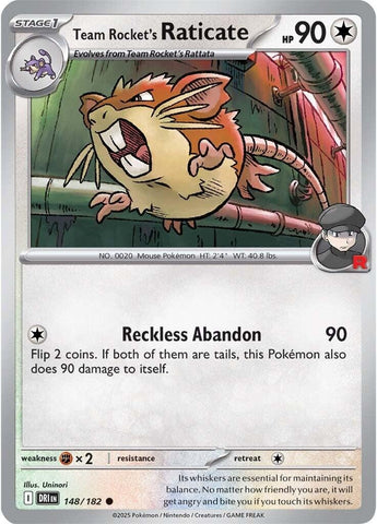 Team Rocket's Raticate 148/182 SV: Destined Rivals