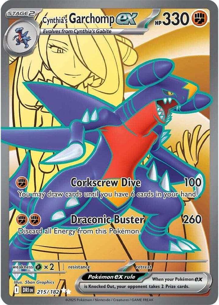 Cynthia's Garchomp ex (215/182) (SV10: Destined Rivals)