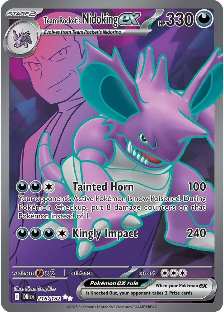 Team Rocket's Nidoking ex (216/182) (SV10: Destined Rivals)