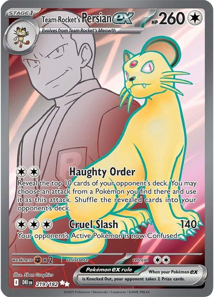 Team Rocket's Persian ex 219/182 SV: Destined Rivals