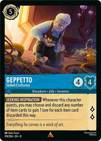 Image for Geppetto – Skilled Craftsman (174/204) [Reign of Jafar] - Disney Lorcana